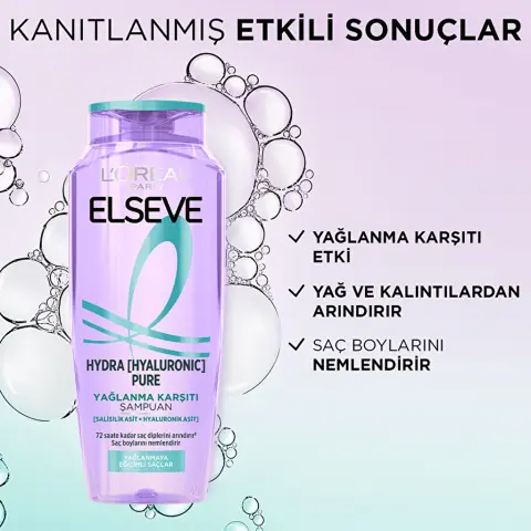 Elseve Hydra Hyaluronic Pure Yağlanma Karşıtı Arındırıcı Şampuan 300 mL