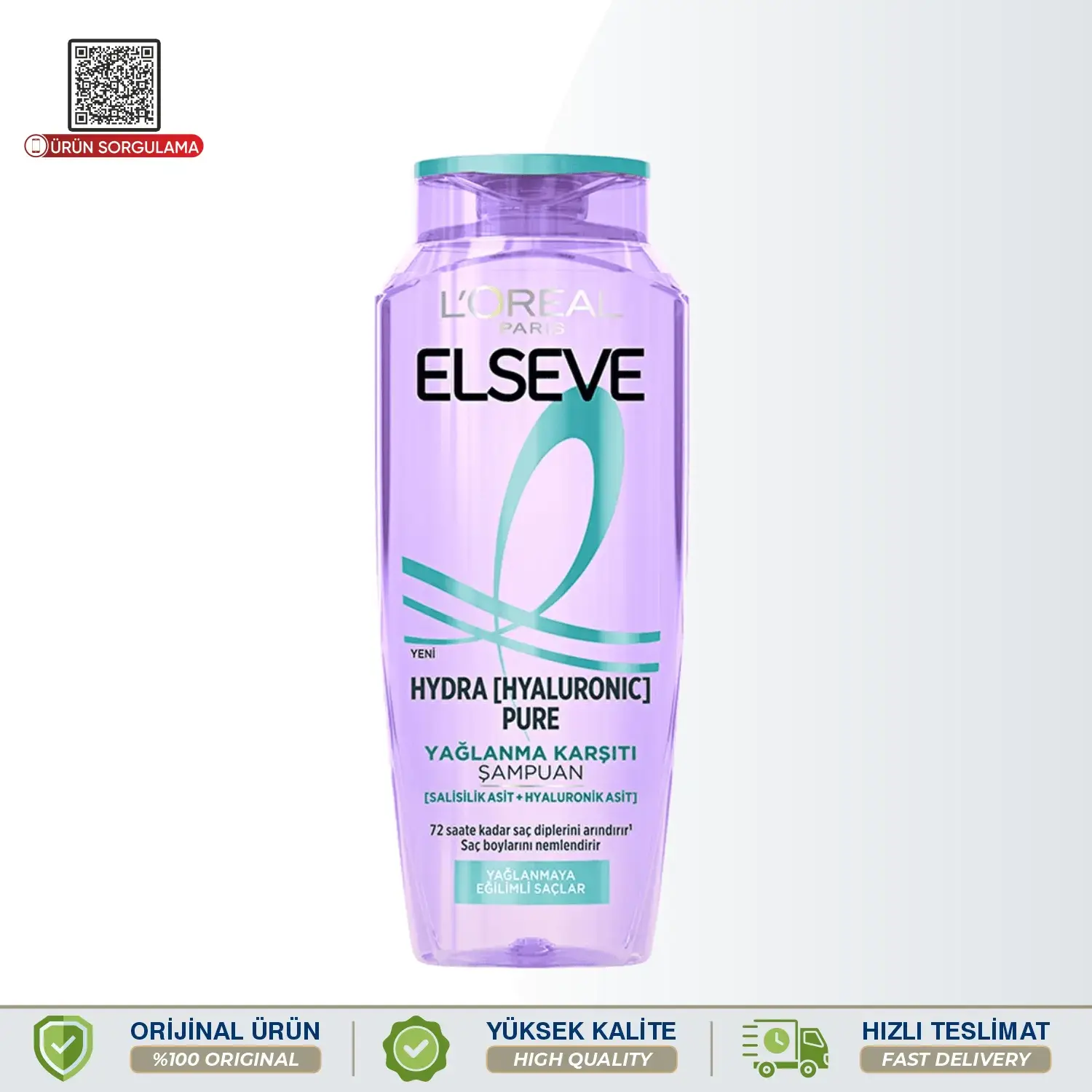 Elseve Hydra Hyaluronic Pure Yağlanma Karşıtı Arındırıcı Şampuan 300 mL
